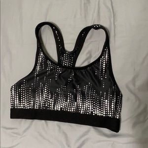 Black and white sports bra